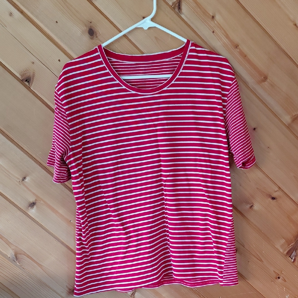 Tradlands Red and White Striped Short Sleeve Tee